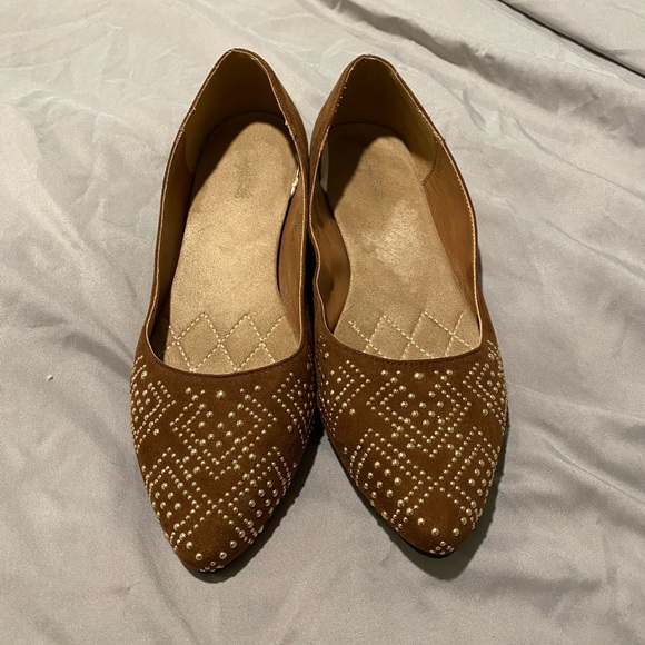 Women’s Jaclyn Smith Flats; Size 8; Brown & Gold - Picture 4 of 5